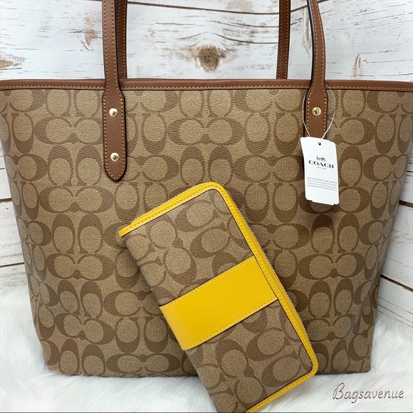 Coach Keith bag Haring tote zip wallet khaki set - Picture 3 of 8